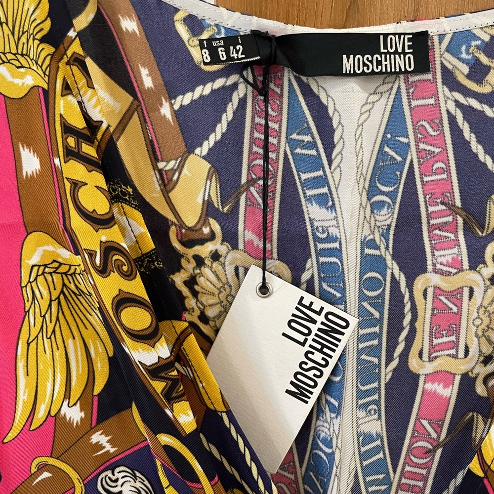 Love Moschino - multi duck print knot dress
